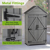 ZUN Outdoor Storage Cabinet, Garden Wood Tool Shed, Outside Wooden Shed Closet with Shelves and Latch 39850941