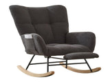 Teddy Fabric Wingback Glider Rocker & Ottoman Set, Nursery Nursing Rocking Chair with Side Storage 75497389