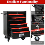 Rolling Metal Tool Chest with 6 Drawers, 20" 6-Drawer Tool Chest Cabinet with Ball Bearing Drawer 88830503