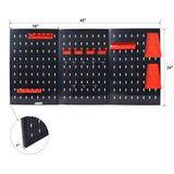 Pegboard Wall Organizer, 4ft Metal Garage Pegboard Tool Organizer w/3 Pegboards, Drill Bit Rack, 40420743