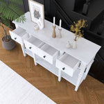 ZUN 48 inch Long Console Table with 4 Drawers and 1 Bottom Shelf for Entryway Hallway Easy Assembly W716P197961