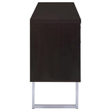 Cappuccino 5-drawer Credenza with Open Shelving B062P145476