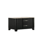 Opel Modern Nightstand with Sintered Stone Top & Smooth Drawer Glides in Black B009P473969