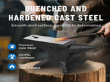 Single Horn Anvil, 110Lbs/50kg Cast Steel Anvil, High Hardness Rugged Round Horn Anvil Blacksmith, W3213P453363