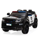 ZUN 12V Kids Police Ride On Car Electric Cars 2.4G Remote Control, LED Flashing Light, Music & Horn. 80051466