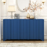 U_STYLE Sophisticated 4-Door Sideboard Adorned with Intricate Linear Accents and Luxurious N711P247438V