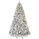 Artificial 4ft Flocked Christmas Tree with 366 PVC Branch Tips, Pine cone*21pcs, 150L Colorful led, 62315672
