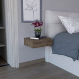 Milano Floating Nightstand , End Table, Side Table Wall-Mounted with Drawer- Dark Brown -Bedroom B200137821