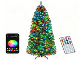 7.5ft Smart RGB Pencil Christmas Tree, 380 LED Lights with APP & Remote Control, 16M Colors Music 72296890
