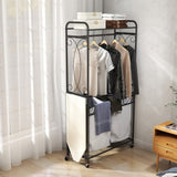 Multi-Functional Laundry Hamper Organizer Hanging Rail and Storage Shelf Rolling Laundry Cart W2167P231435