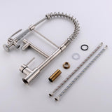 Commercial Kitchen Faucet Pull Down Sprayer Brushed Nickel,Single Handle Kitchen Sink Faucet W1932122062