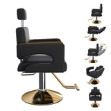 Professional Hydraulic Barber Chair - 360&deg Swivel with Adjustable Height, Stainless Steel 41738739