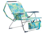 17 Inch Seat Height Beach Chair for Adults, Folding Portable Camping Chair with Headrest, Cup 84062613