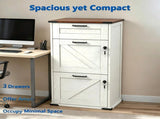 () Barn Door 3-Drawer P2 Particleboard Melamine-Faced Wooden Filing Cabinet 10192026