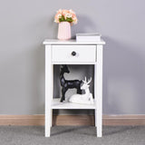 White Bathroom Floor-standing Storage Table with a Drawer 29200245