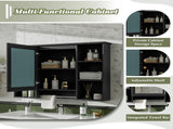 3-in-1 Bathroom Mirror Cabinet, 42 inch Wall Mounted Medicine Cabinet with Adjustable Shelf & Soft N710P358613B