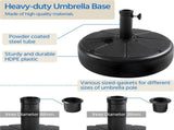 50lbs Water Filled Plastic Umbrella Base Stand, Black 30292267