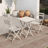 3 Piece Patio Bistro Set of Foldable Square Table and Chairs, White W1586P143181