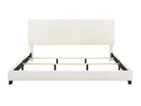 Queen Size White Boucle Upholstered Platform Bed B108P160258