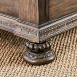 Traditional Rustic Natural Finish Solid wood 1pc Nightstand Bronze Hanging Pull Bedroom Bedside B011P233657