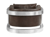 Betla Espresso Top Grain Leather & Aluminum Accent Chair B2726P457630