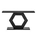 U_Style Modern Entryway Table with Innovative Hollow Hexagon Leg Structure and Premium Fir Veneer N711P241272B