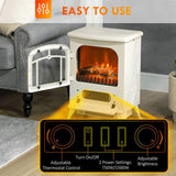22" Electric Fireplace Heater, Freestanding Fire Place Stove with Realistic LED Flames and Logs, and 43591736