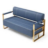 57.9" Width Modern Upholstery Faux Bonded Leather Loveseat Sofa Living Room Accent Love Seats W1117142872