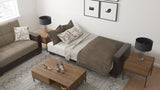 PrimeNest NimbusFlow Upholstered Convertible Sofabed with Storage, Beige/Brown-PU Chenille B030P286529