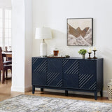 60.5'' Buffet Cabinet with Storage, Farmhouse Fluted Sideboard with Geometric Pattern & Adjustable W1801P288507
