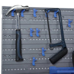 ZUN Blue wall mounted tool storage rack kit with storage box 07728243