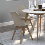 Tan and Oak Padded Side Chair B062P153693