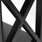 Black Spray Paint Cross Type Single Suction Double Layer Nightstand 74831538