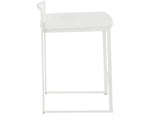 Fuji Contemporary Stackable Counter Stool in White with White Velvet Cushion by LumiSource - Set of B202P222387