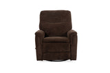 Man Wah Cozy Upholstered Swivel Recliner, Chocolate B2707P311420