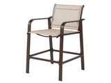 2pcs Wrought Iron Brown Frame Beige Cloth Surface Garden Bar Chair 90913545