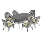 ZUN L63.78*W35.43/40.15-inch Cast Aluminum Patio Dining Table with Black Frame and Umbrella Hole W1710P166014