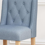 ZUN Vienna Contemporary Fabric Tufted Wingback 27 Inch Counter Stools, Set of 2, Light Blue and Natural 64853.00LBLU