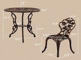 3 PCS Outdoor Bistro Set,Outdoor Patio Set, All-Weather Cast Aluminum Bistro Table Set for Backyard, 59012071