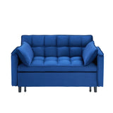 The 55-inch dreamlike blue velvet sofa is elegant and convenient with pockets, cleverly interpreting W1658P246639