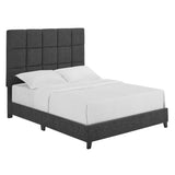 Queen Size Grey Squares Upholstered Platform Bed B108P160260