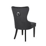 Erica 2 Piece Wood Legs Dinning Chair Finish with Velvet Fabric in Black 808857928108