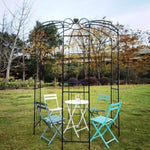 ZUN Metal Garden Arch Iron Garden Arbors Gazebo Dia81.3'' x 114.2'' High Birdcage Shape Pergola Pavilion 13516553