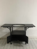 Outdoor Grill Table for Big Green Egg Style BBQ, Metal Grill Cart 2 Folding Panels, Compatible W3190P305785