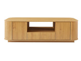 46.5"modern luxury oval coffee table with drawers and storage compartments, curved contour design, W1162P339120