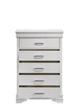 ZUN Modern 5 Drawers Chest made with Wood in White 733569342808