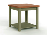 24 inch Side Table, No Assembly Required, Sage Green and Fruitwood Finish B108P160213