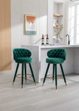 COOLMORE Counter Height Bar Stools Set 2 for Kitchen Counter Solid Wood Legs with a fixed height W1539111148
