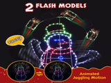 5FT Fun Juggling Snowman Christmas Yard Decorations, Pre-lit 2D Animated Snowman with 358 LED 36893514