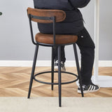 Fashionable and Comfortable - Two Sets Of Rrgonomic High Leg Bar Chairs, With Brown Technology W1151P279691